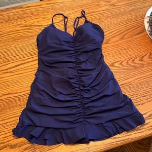 Profile by Gottex navy sweetheart swim dress, size 16.